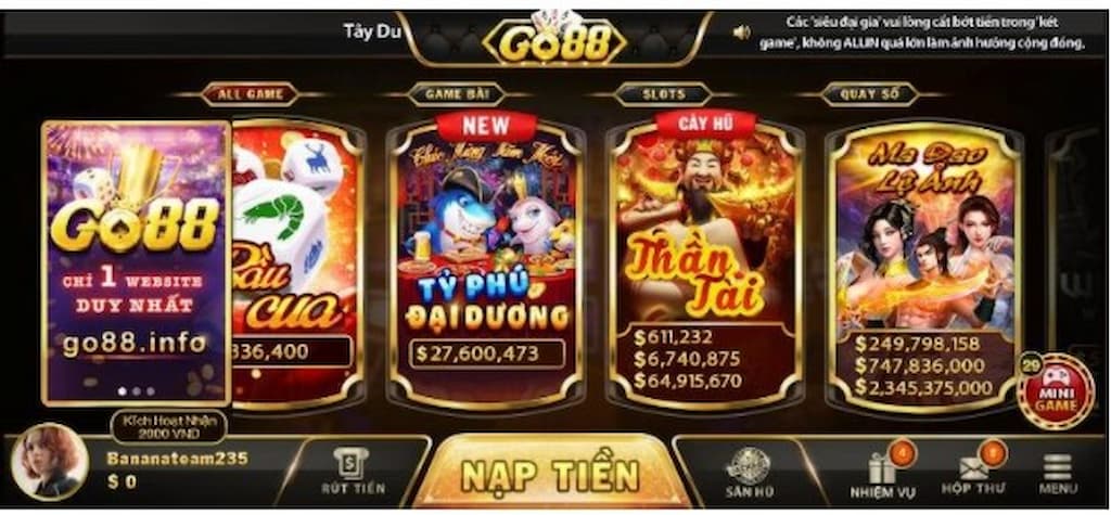 Top game bắn cá Go88 đình đám có lượt tải cực khủng